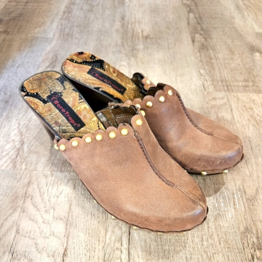 Baretraps brown leather clogs women’s‎ size 8.5